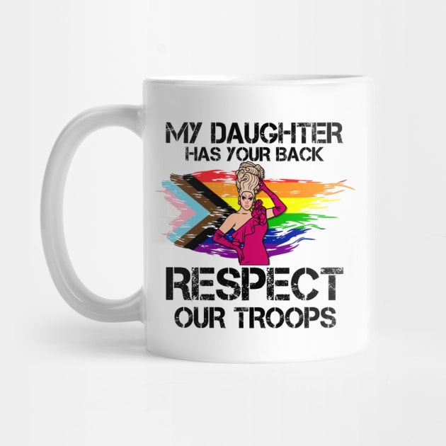 My Daughter Has Your Back, Respect Our Troops - Funny Drag Joke by Football from the Left